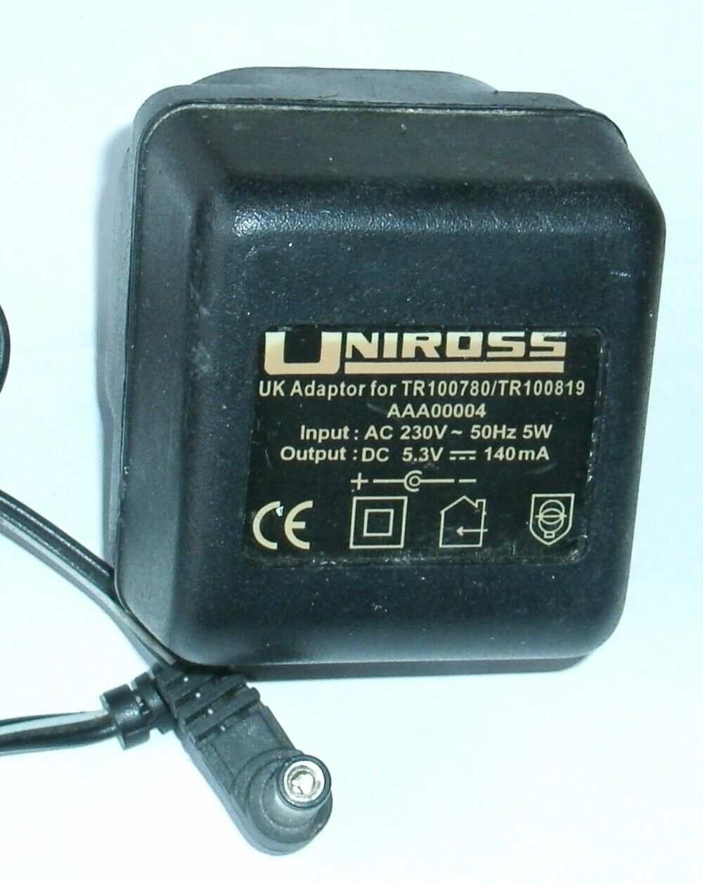 New 5.3V 140mA UNIROSS TR100780 TR100819 AAA00004 POWER ADAPTER - Click Image to Close